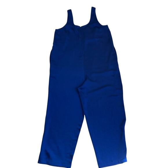 Universal Standard Judy Satin Relaxed Jumpsuit Royal Blue Flawed US 10-12 - Picture 10 of 16
